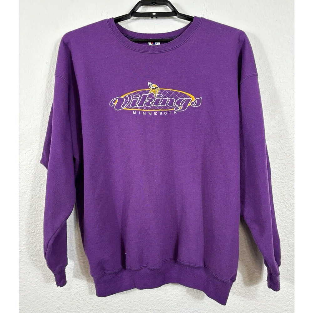 Vintage 90s Champion Minnesota Vikings Womens Sweatshirt Size XL Purple *Pilling